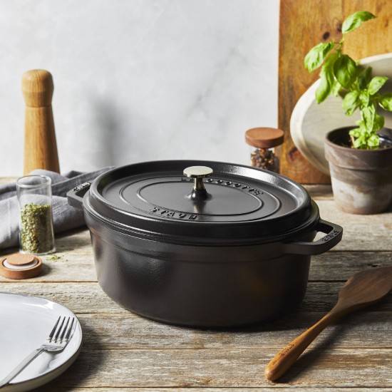 Ovális Cocotte főzőedény, öntöttvas, 31cm/5.5L, Black - Staub