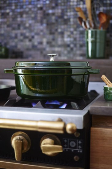 Ovális Cocotte főzőedény, öntöttvas, 33 cm/6.7L, Basil - Staub