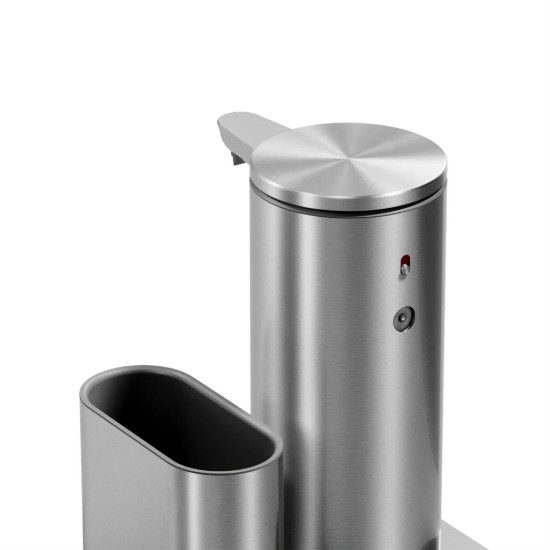 Szenzoros adagoló szivacstartóval, 266 ml, rozsdamentes acél, Brushed - simplehuman