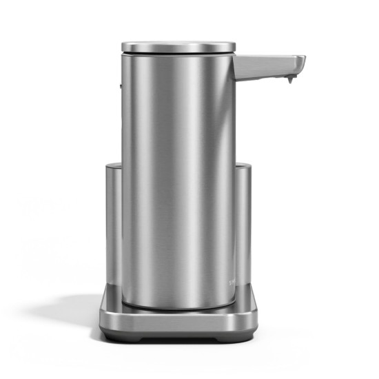 Szenzoros adagoló szivacstartóval, 266 ml, rozsdamentes acél, Brushed - simplehuman