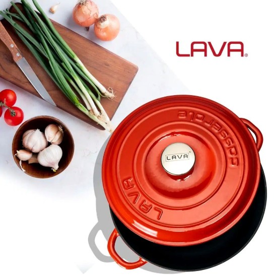 Öntöttvas csivészkepenyő, 28 cm/3,26 L, "New Heritage", piros - LAVA