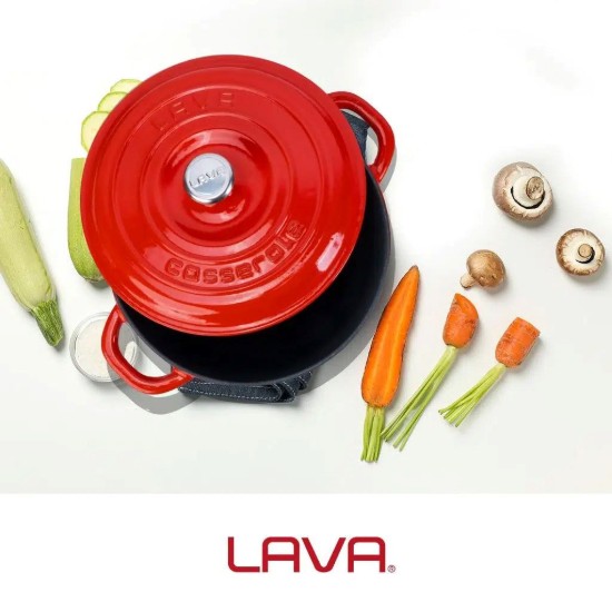 Öntöttvas fazsék, 22 cm/3,31 L, "New Heritage", piros - LAVA