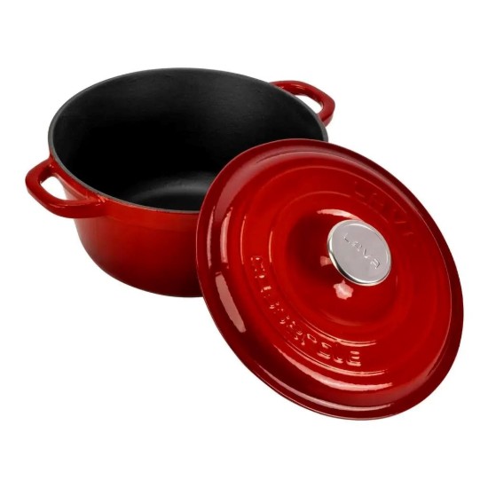 Öntöttvas edény, 26 cm/4,86 L, "New Heritage", piros - LAVA
