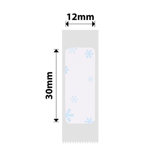 Címke matrica tekercs, 12x30mm, 210 db/tekercs, Blue Snow - NIIMBOT