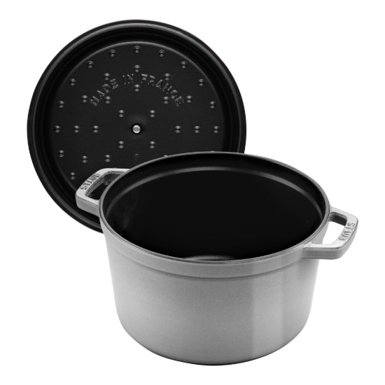 Cocotte mély főzőedény, öntöttvas, 24cm/4.7L, Graphite Grey - Staub