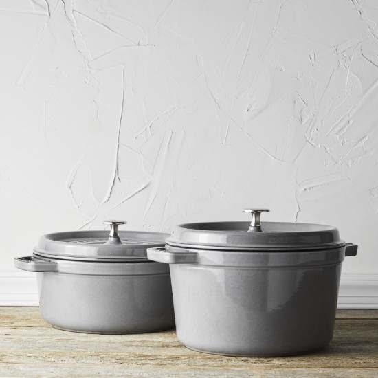 Cocotte mély főzőedény, öntöttvas, 24cm/4.7L, Graphite Grey - Staub