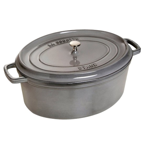 Ovális Cocotte főzőedény, öntöttvas, 37cm/8L, Graphite Grey - Staub