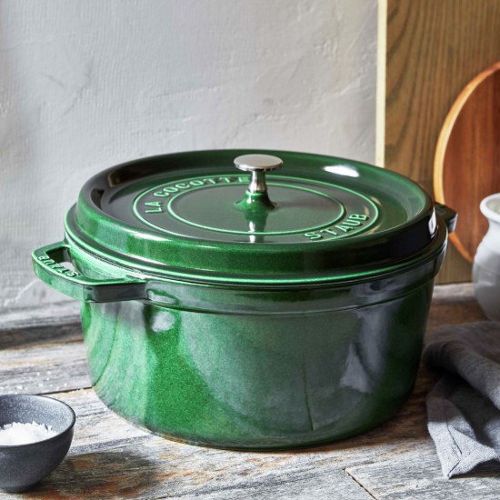 Cocotte főzőedény, öntöttvas, 26cm/5,2L, Basil - Staub