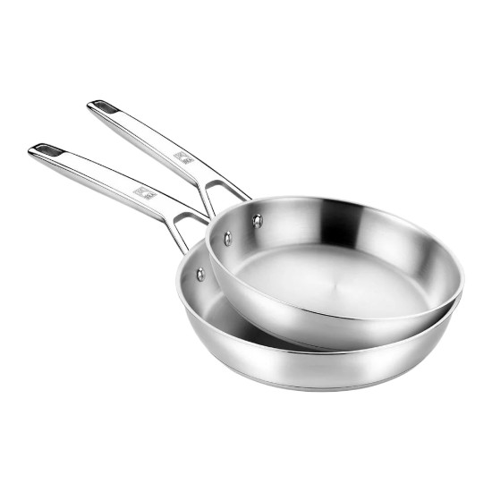 2 darabos rozsdamentes acél serpenyőkészlet, 3 rétegű, 24/28 cm, "Signature" - BRA