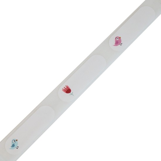 Öntapadós címketekercs, 12 x 40 mm, 155 db/tekercs, Tavaszi dalok - NIIMBOT