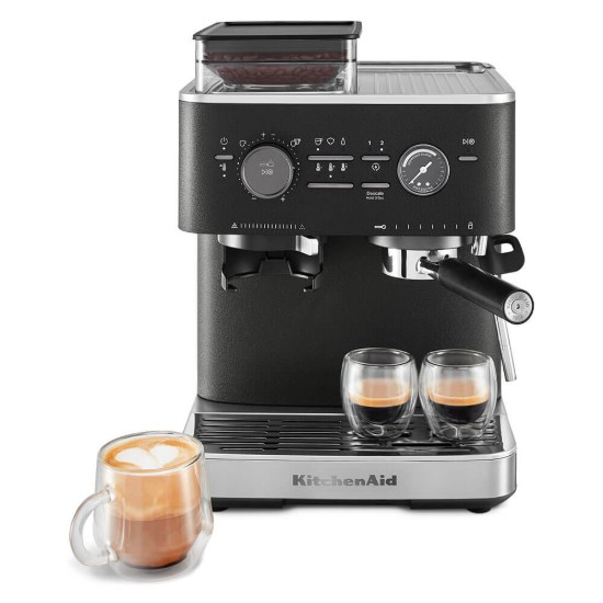 Félautomata elektromos eszpresszógép, 1500 W, "Cast Iron Black" szín - KitchenAid