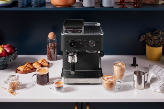 Félautomata elektromos eszpresszógép, 1500 W, "Cast Iron Black" szín - KitchenAid