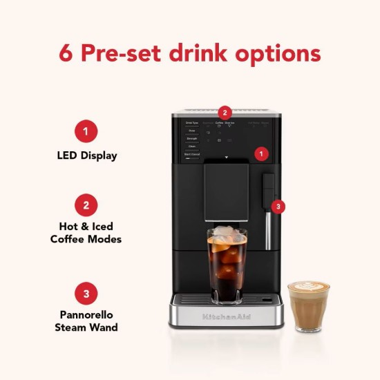 Automata elektromos eszpresszógép KF2, 1450W, matt fekete - KitchenAid