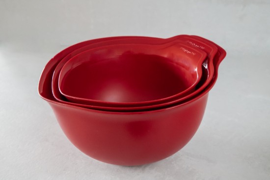 3 db keverőtálas készlet, műanyag, Empire Red - KitchenAid márka