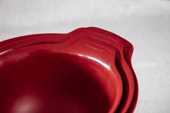 3 db keverőtálas készlet, műanyag, Empire Red - KitchenAid márka