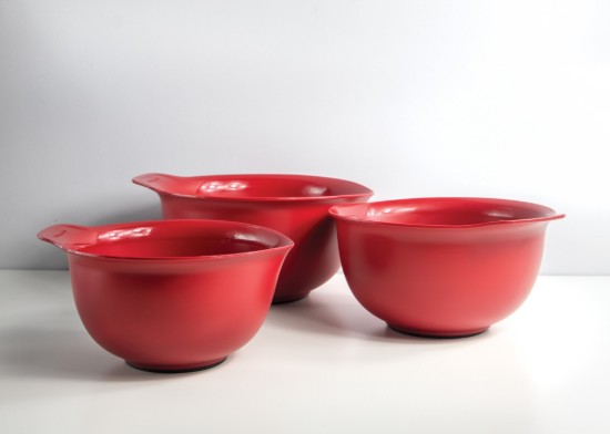 3 db keverőtálas készlet, műanyag, Empire Red - KitchenAid márka