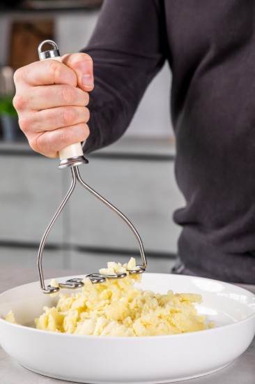 Kézi püréprés, 26 cm, rozsdamentes acél, Almond Cream - KitchenAid
