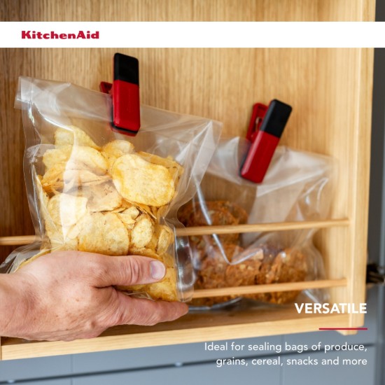 4 db táskacsipesz készlet, műanyag, Empire Red - KitchenAid