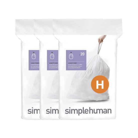 Szemeteszsákok H kód, 30-35 L / 60 db, műanyag - "simplehuman" márka