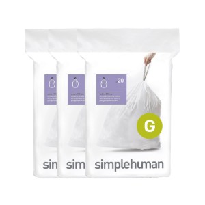 Szemeteszsákok, G kód, 30 L / 60 db, műanyag - simplehuman