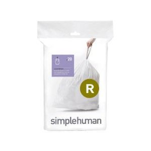 Szemeteszsákok, R kód, 10 L / 20 db, műanyag - simplehuman