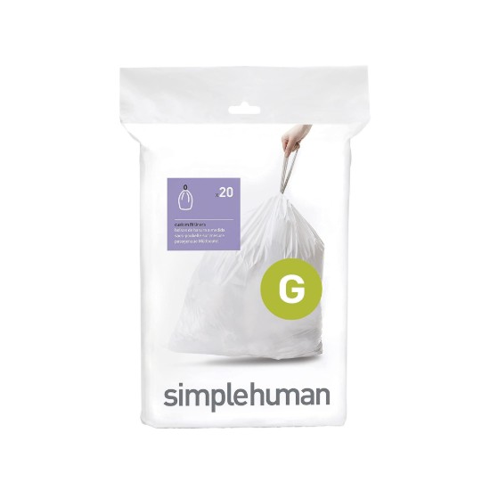 Szemeteszsákok, G kód, 30 L / 20 db, műanyag - simplehuman