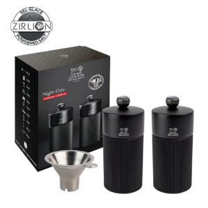 2 darabos só- és borsőrlő készlet, 12 cm, "Line Z", rozsdamentes acél tölcsérrel - Peugeot