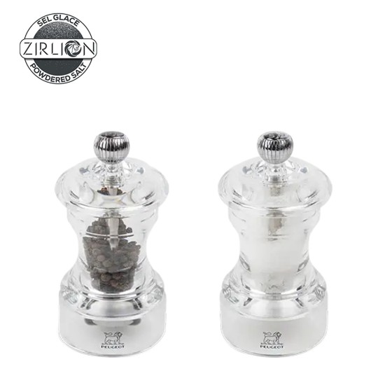 2 darabos só- és borsőrlő készlet, 10 cm, akril, "Bistro Z" - Peugeot
