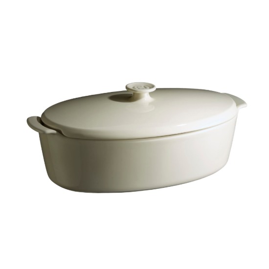 Ovális sütőtál, kerámia, fedővel, 41,5 x 24 cm/5,8 l, Clay - Emile Henry