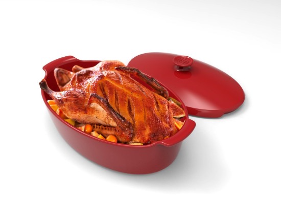 Ovális kerámia tál fedővel, 41,5 x 24 cm / 5,8L, Burgundy - Emile Henry