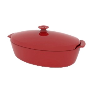 Ovális kerámia tál fedővel, 41,5 x 24 cm / 5,8L, Burgundy - Emile Henry