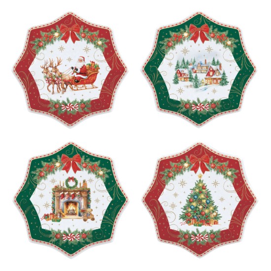 4 desszertttálból álló készlet, porcelán, 16 cm, "Christmas Heritage" - Easy Life