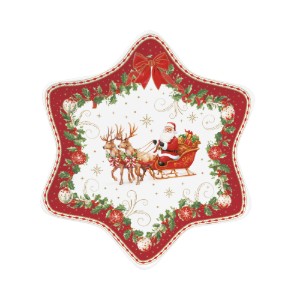 Csillag alakú tál, porcelán, 22,5 x 22,5 cm, "Christmas Heritage" - Easy Life