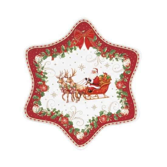 Csillag alakú tál, porcelán, 22,5 x 22,5 cm, "Christmas Heritage" - Easy Life