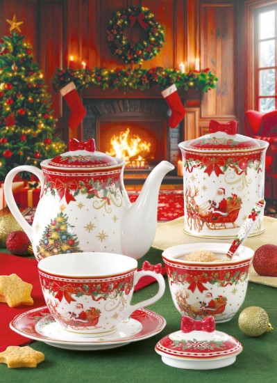 Csésze csészealjjal, porcelánnel, 240 ml, "Christmas Heritage" - Easy Life