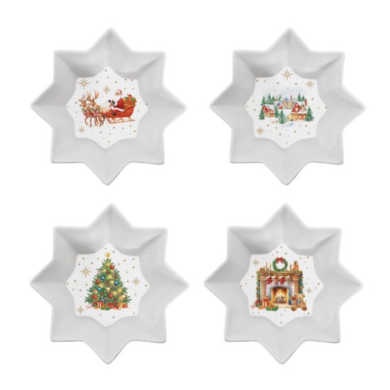 4 mini tálból álló készlet, porcelán, 11 cm, "Christmas Heritage" - Easy Life