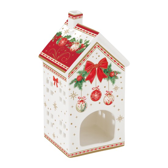 Gyertyatartó, porcelán, 6,5 x 6,5 x 14,5 cm, "Christmas Heritage" - Easy Life