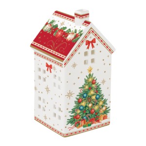 Gyertyatartó, porcelán, 6,5 x 6,5 x 14,5 cm, "Christmas Heritage" - Easy Life