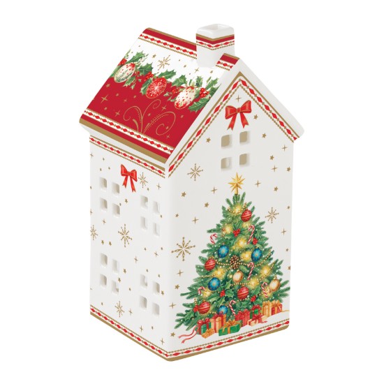 Gyertyatartó, porcelán, 6,5 x 6,5 x 14,5 cm, "Christmas Heritage" - Easy Life
