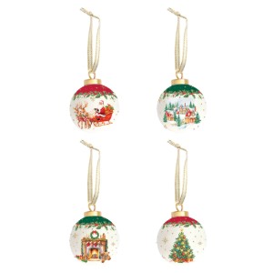 Karácsonyfadísz, kerámia, 7 cm, "Christmas Heritage" - Easy Life