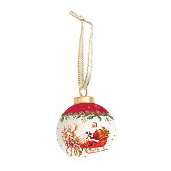 Karácsonyfadísz, kerámia, 7 cm, "Christmas Heritage" - Easy Life