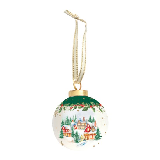 Karácsonyfadísz, kerámia, 7 cm, "Christmas Heritage" - Easy Life