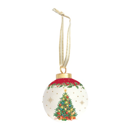 Karácsonyfadísz, kerámia, 7 cm, "Christmas Heritage" - Easy Life