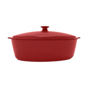 Ovális kerámia tál fedővel, 41,5 x 24 cm / 5,8L, Burgundy - Emile Henry