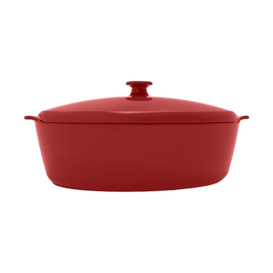 Ovális kerámia tál fedővel, 41,5 x 24 cm / 5,8L, Burgundy - Emile Henry