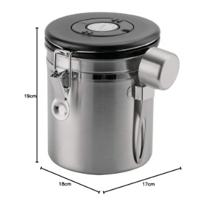 Kávétároló edény, rozsdamentes acél, 750 g - Grunwerg