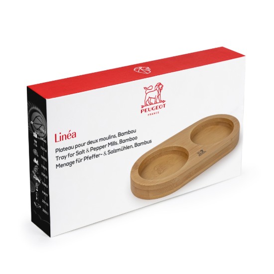 Tartó 2 darálóhoz, nyél nélkül, bambusz, "Linea", Natural - Peugeot