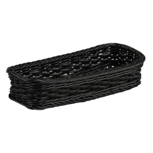 Evőeszközkosár, műanyag, 28 x 11,5 cm, fekete - Kesper