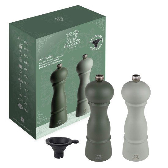 2 darabos só- és borsőrlő készlet, 18 cm, "Amboise Z", Fern&Sage - Peugeot