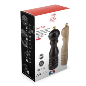 2 darabos só- és borsőrlő készlet, 20 cm, "Paris u'Select Z", Chocolate&Natural - Peugeot